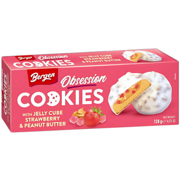 Bergen Obsession Cookies Strawberry Peanut 128g